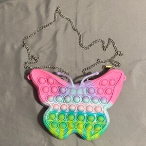Colorful Butterfly Pop It Purse for Kids
